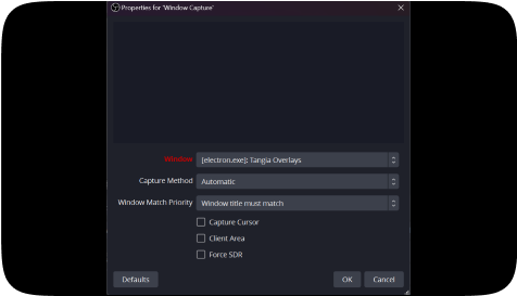 Set up Window Capture in your streaming software